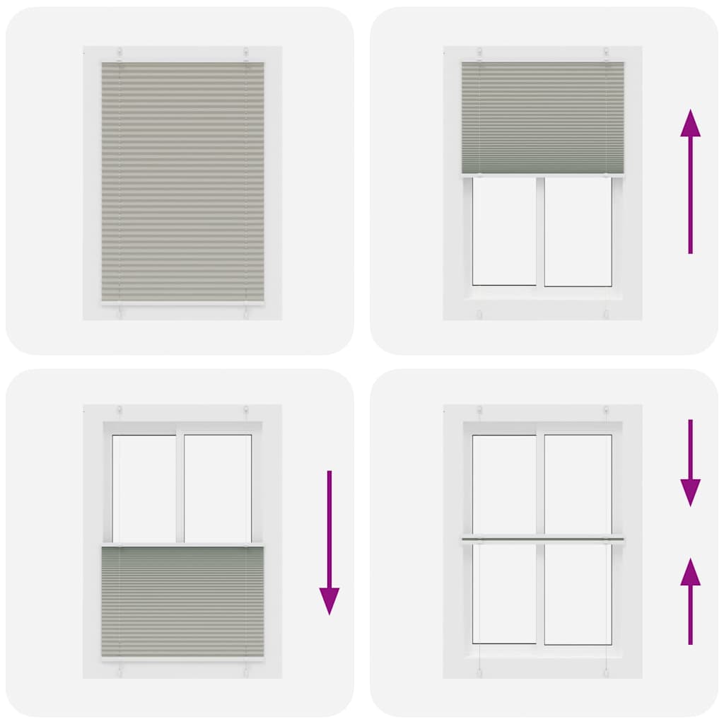 vidaXL Tenda Plissettata Grigio Chiaro 95x100 cm Larghezza Tessuto