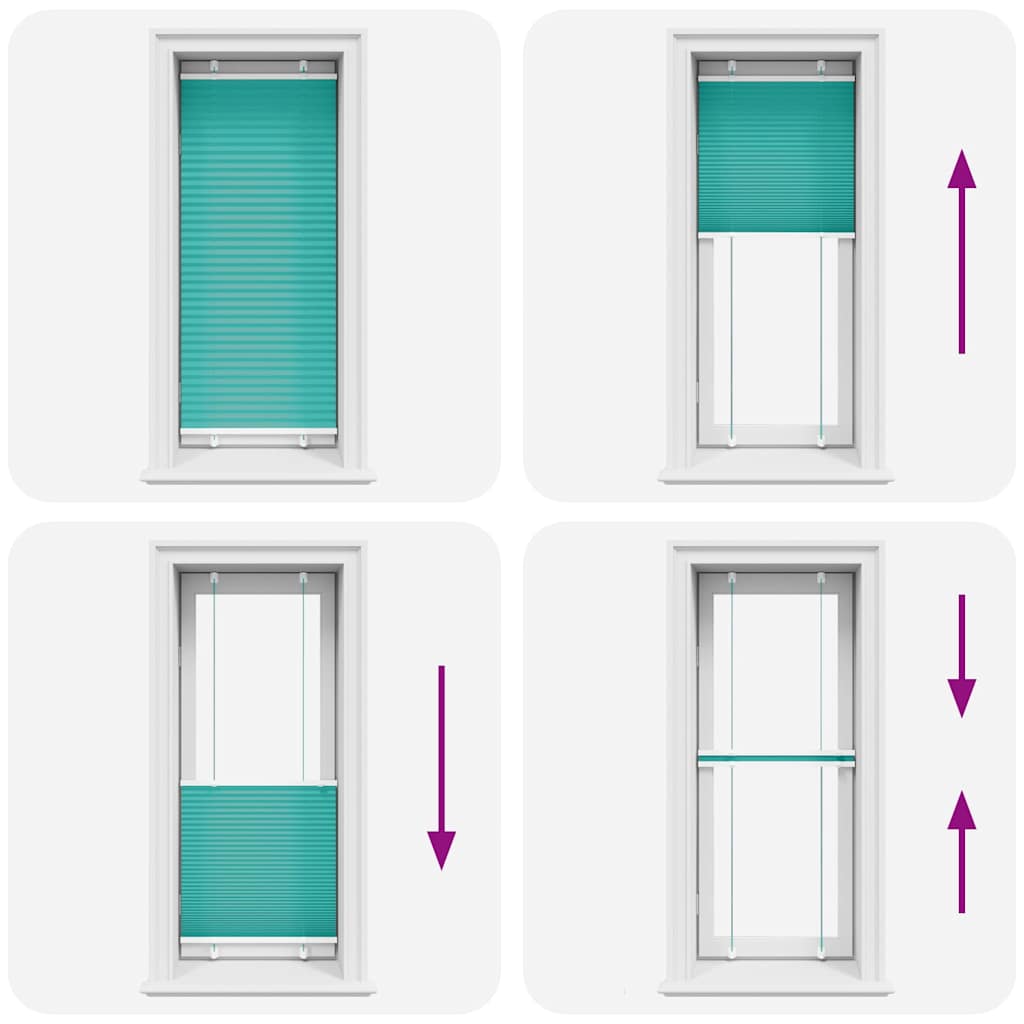 Tenda Plissettata Verde petrolio 60x100 cm Larghezza Tessuto 4015373