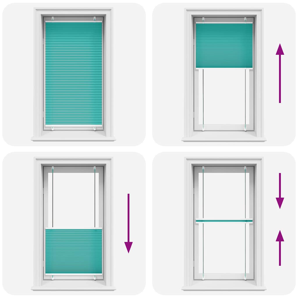 Tenda Plissettata Verde petrolio 80x100 cm Larghezza Tessuto 4015377