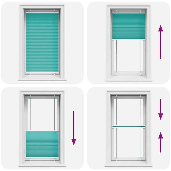 Tenda Plissettata Verde petrolio 80x150 cm Larghezza Tessuto 4015394