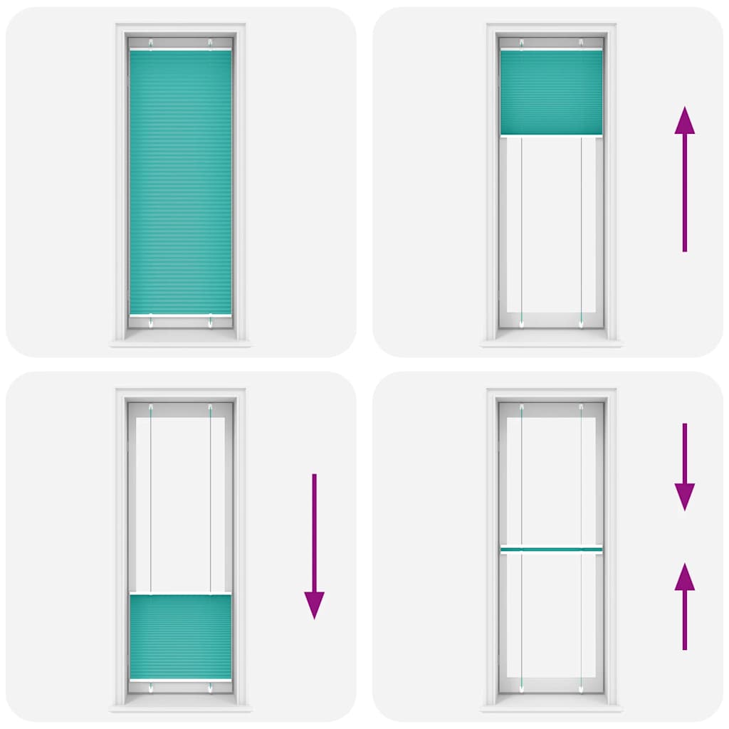 Tenda Plissettata Verde petrolio 80x200 cm Larghezza Tessuto 4015411