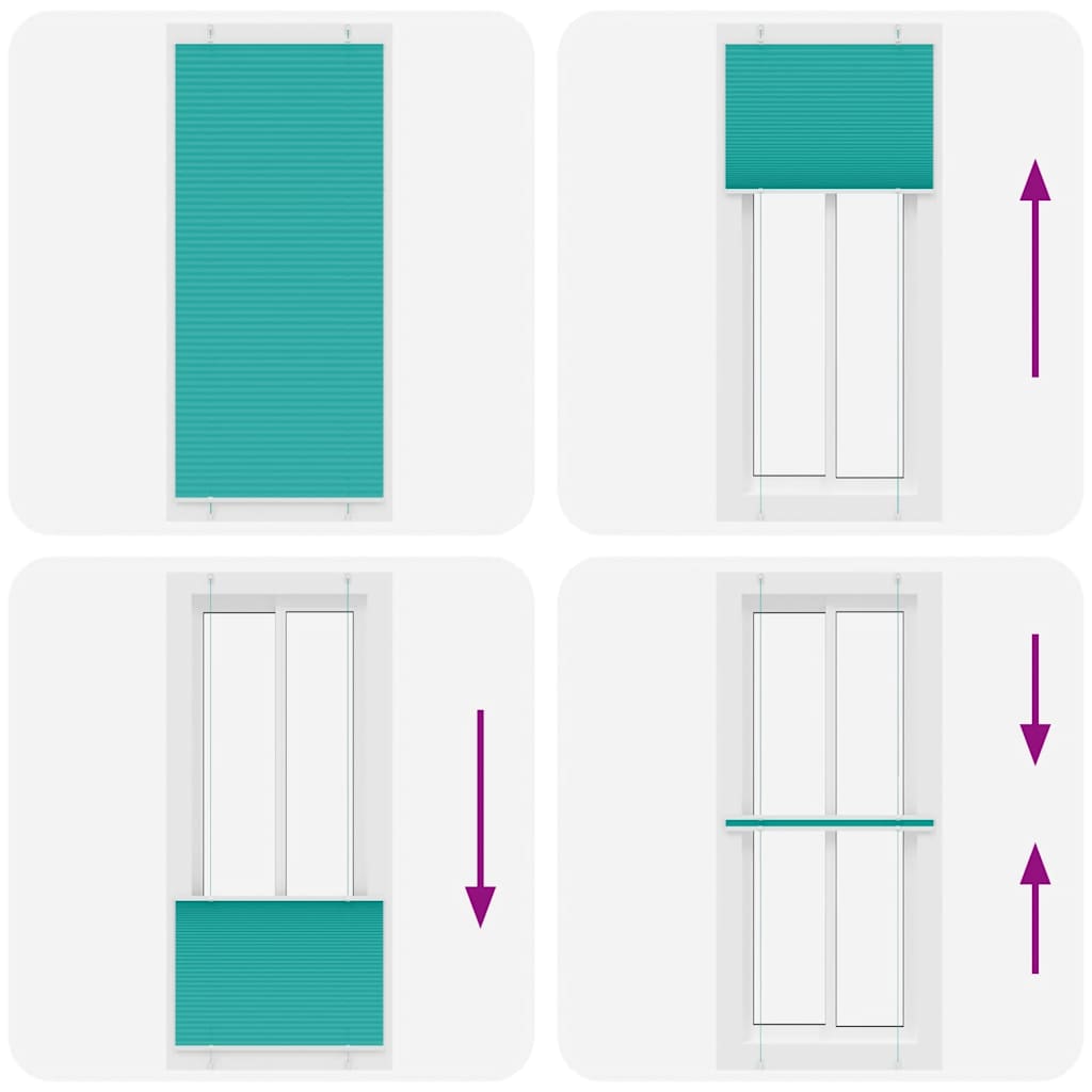 vidaXL Tenda Plissettata Verde petrolio 85x200 cm Larghezza Tessuto