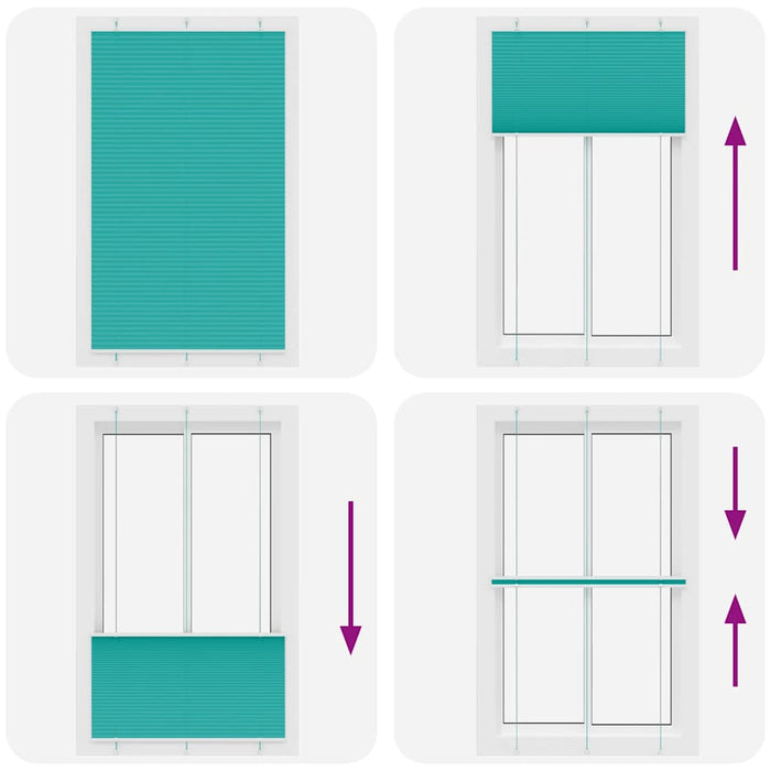 Tenda Plissettata Verde petrolio 115x200 cm Larghezza Tessuto 4015418