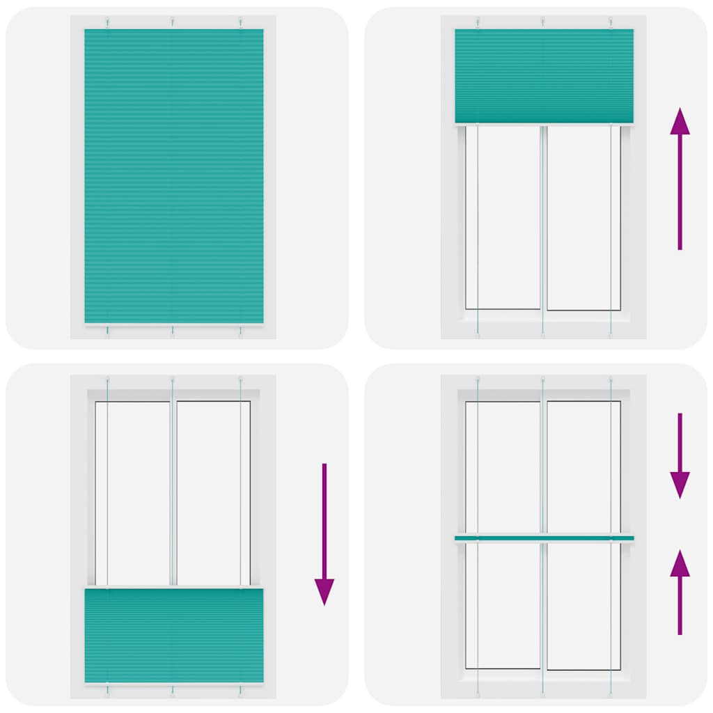 Tenda Plissettata Verde petrolio 120x200 cm Larghezza Tessuto 4015419