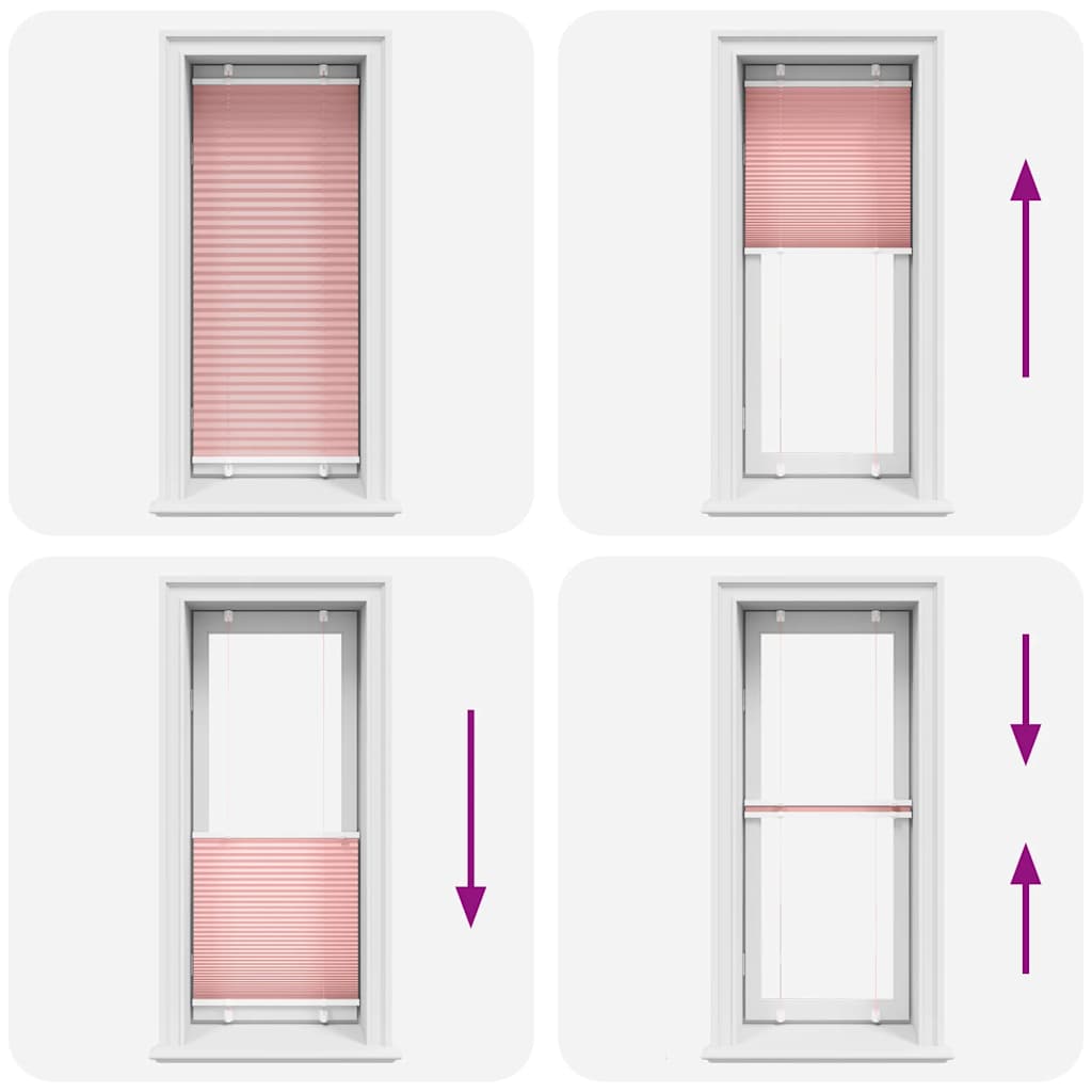 Tenda Plissettata Rosa 65x100 cm Larghezza Tessuto 64,4 cm 4015425