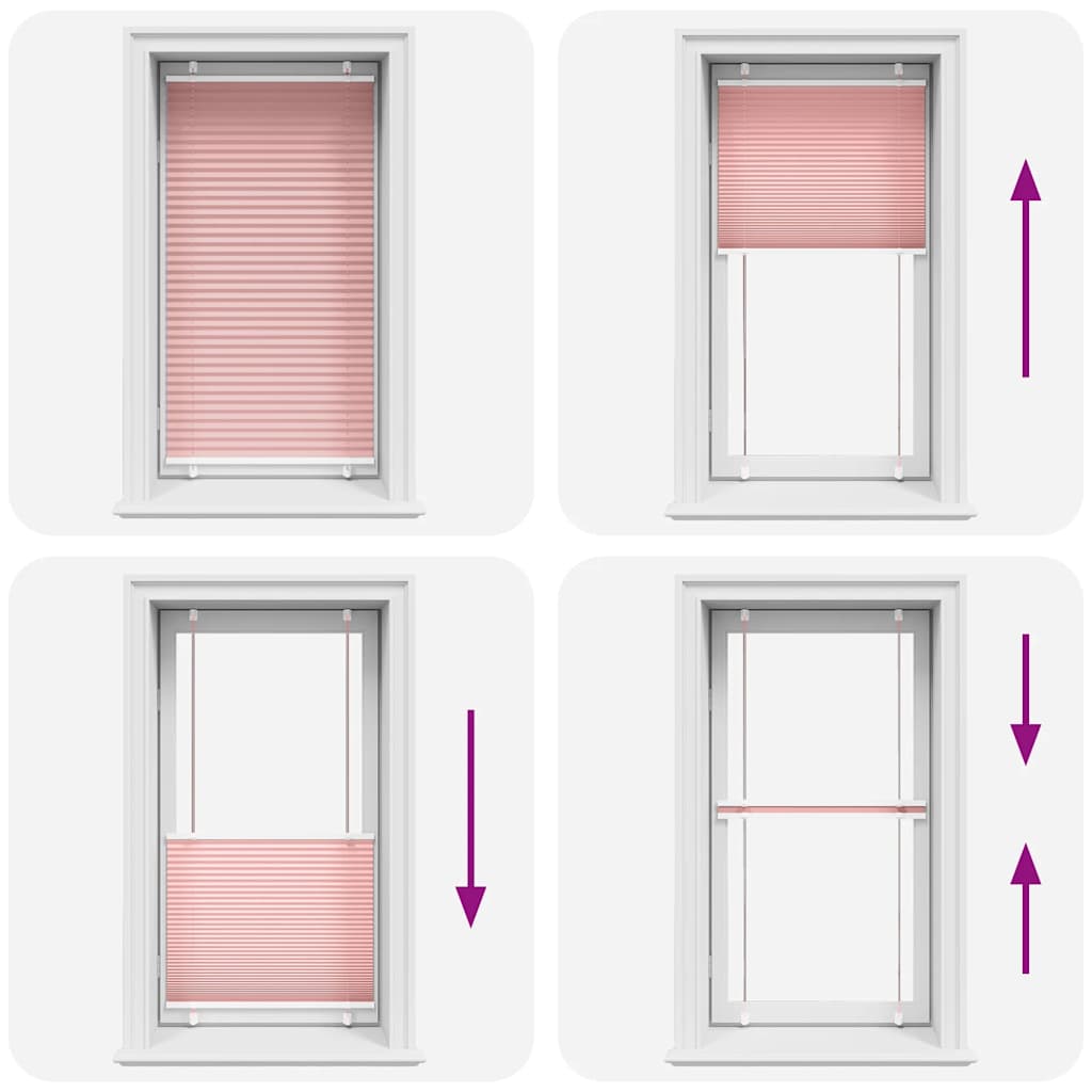 Tenda Plissettata Rosa 75x100 cm Larghezza Tessuto 74,4 cm 4015427