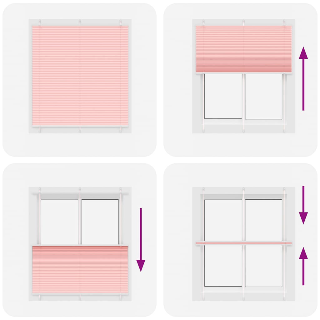 Tenda Plissettata Rosa 120x100 cm Larghezza Tessuto 119,4 cm 4015436