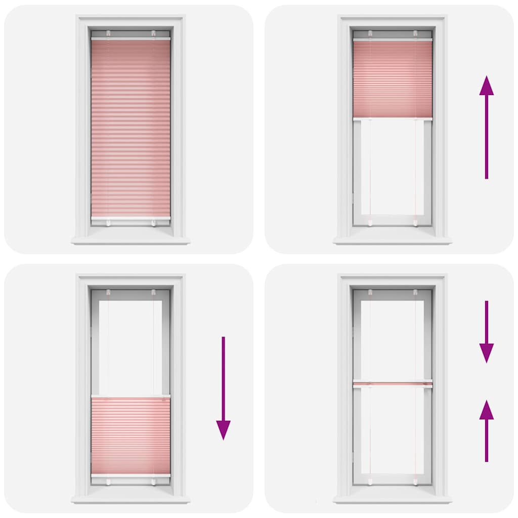 vidaXL Tenda Plissettata Rosa 55x150 cm Larghezza Tessuto 54,4 cm