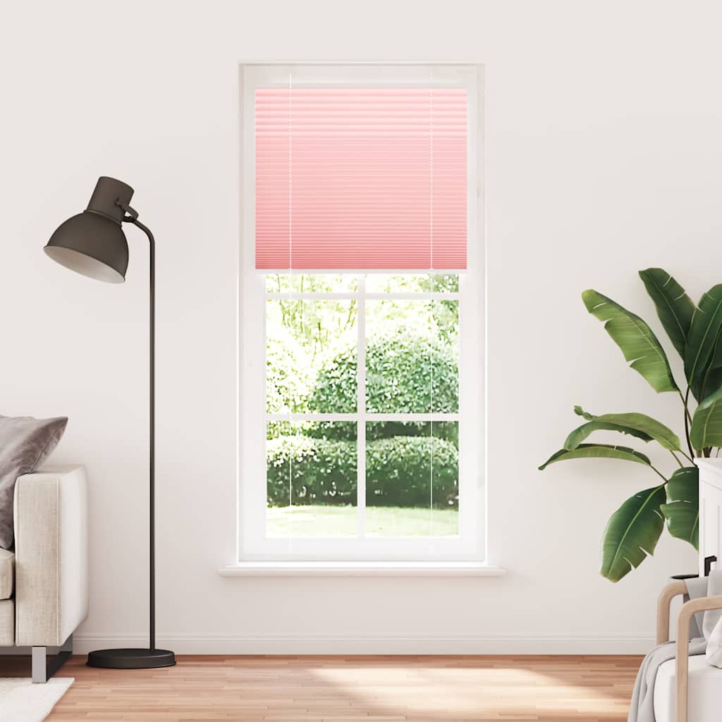 vidaXL Tenda Plissettata Rosa 90x200 cm Larghezza Tessuto 89,4 cm