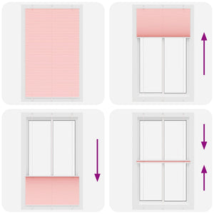 Tenda Plissettata Rosa 115x200 cm Larghezza Tessuto 114,4 cm 4015469