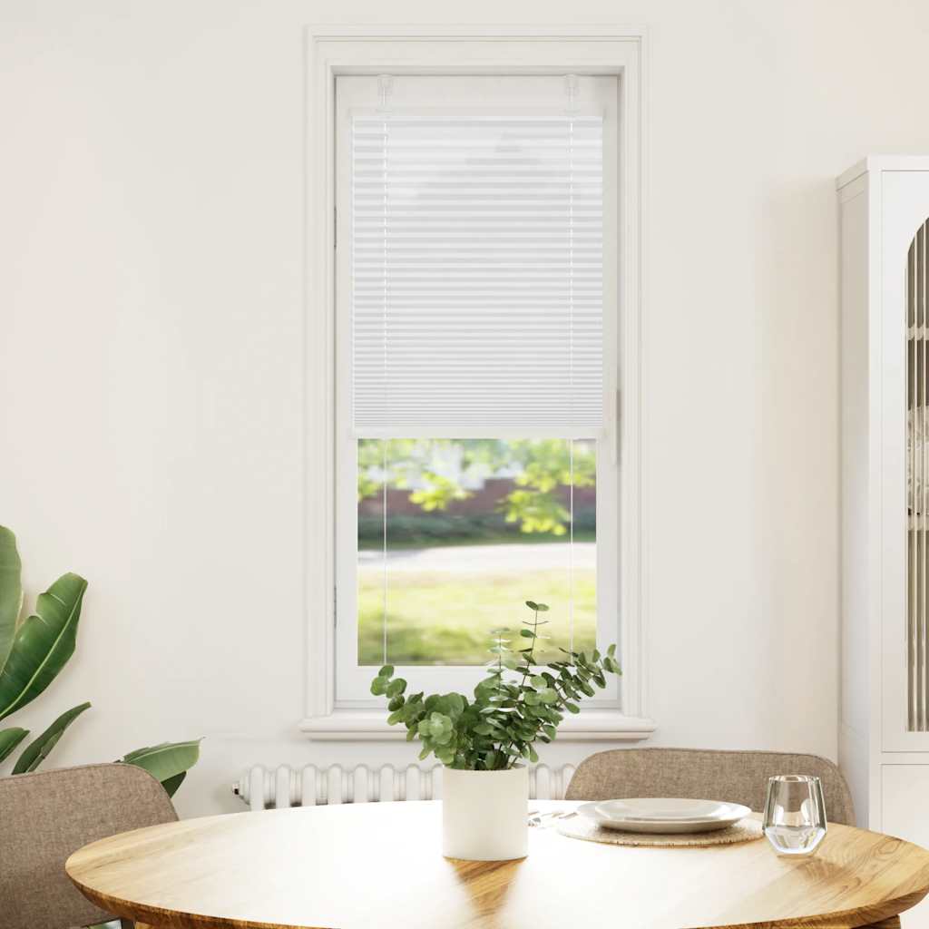 vidaXL Tenda Plissettata Bianca 45x100 cm Larghezza Tessuto 44,4 cm