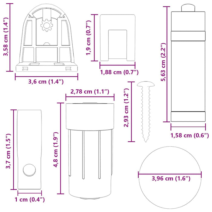 Raccordi per Tende a Rullo 21 pz 18 mm 4016532