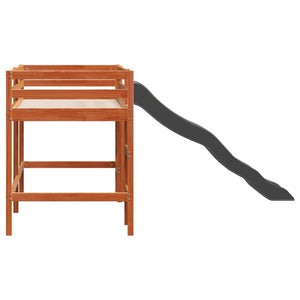 Letto Soppalco senza Materasso Bambini Marrone Cera 80x200 Pino 853430