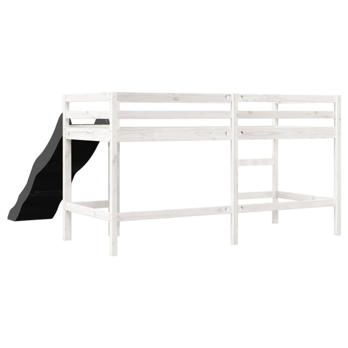Letto a Soppalco senza Materasso Bambini Bianco 90x200cm Pino