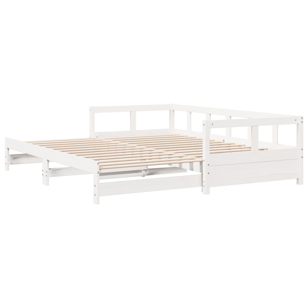 Dormeuse senza Materasso-Divano Letto-Struttura Letto Bianca 80x200 cm Legno Massello Pino 978256
