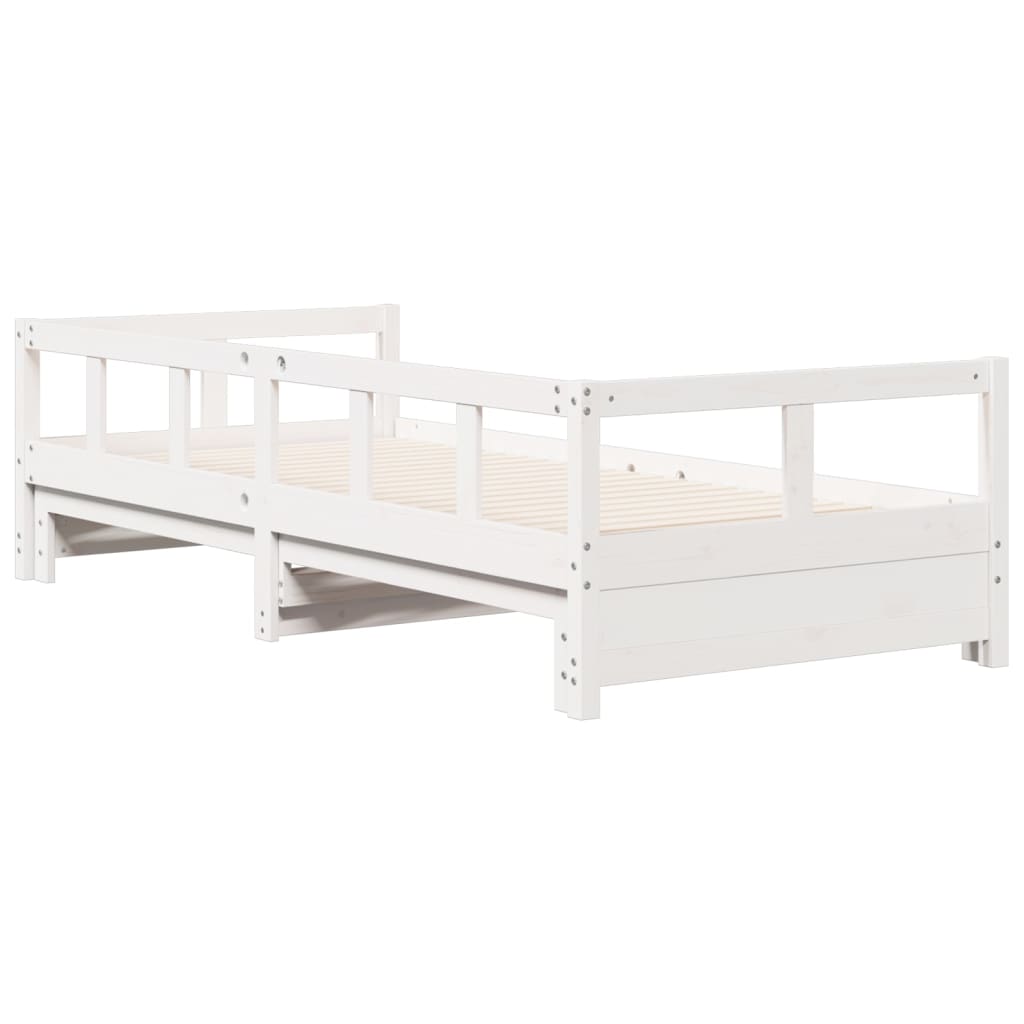 Dormeuse senza Materasso Bianca 90x200 cm Legno Massello Pino