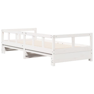 Dormeuse senza Materasso Bianca 90x200 cm Legno Massello Pino