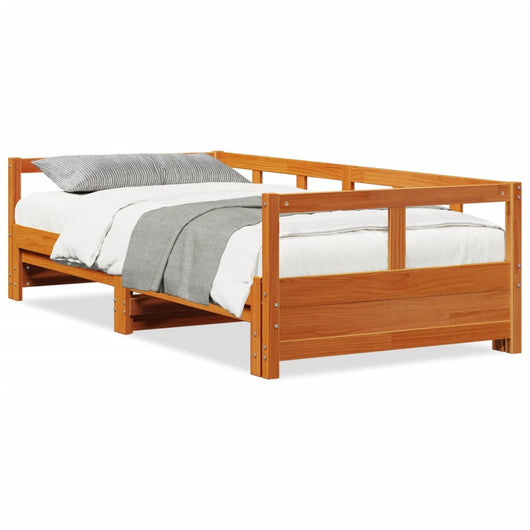 vidaXL Dormeuse senza Materasso Marrone Cera 90x200 cm Legno di Pino