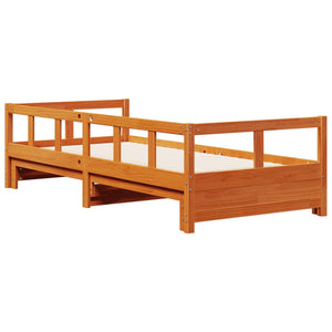 Dormeuse senza Materasso Marrone Cera 90x190 cm Legno di Pino 854957