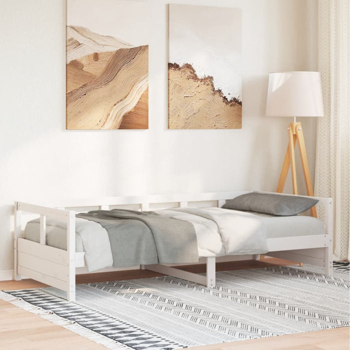 Dormeuse senza Materasso-Divano Letto-Struttura Letto Bianca 80x200 cm Legno Massello Pino 243701