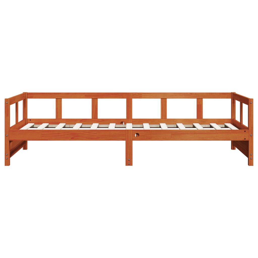 Dormeuse senza Materasso Marrone Cera 80x200 cm Legno di Pino 854960