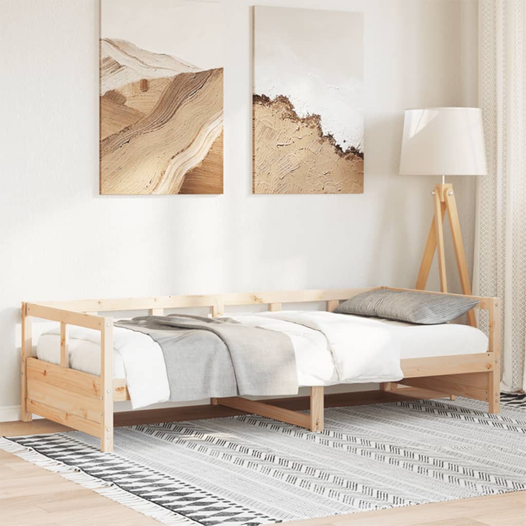 vidaXL Dormeuse Naturale 90x200 cm in Legno Massello di Pino