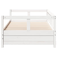 Dormeuse senza Materasso-Divano Letto-Struttura Letto Bianca 90x200 cm Legno Massello Pino 690160