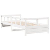 Dormeuse senza Materasso-Divano Letto-Struttura Letto Bianca 90x200 cm Legno Massello Pino 690160