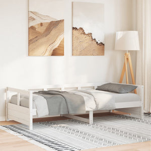 Dormeuse senza Materasso-Divano Letto-Struttura Letto Bianca 90x200 cm Legno Massello Pino 690160