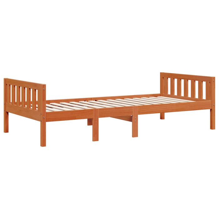 vidaXL Letto Bambini senza Materasso Marrone Cera 90x200 cm Legno Pino
