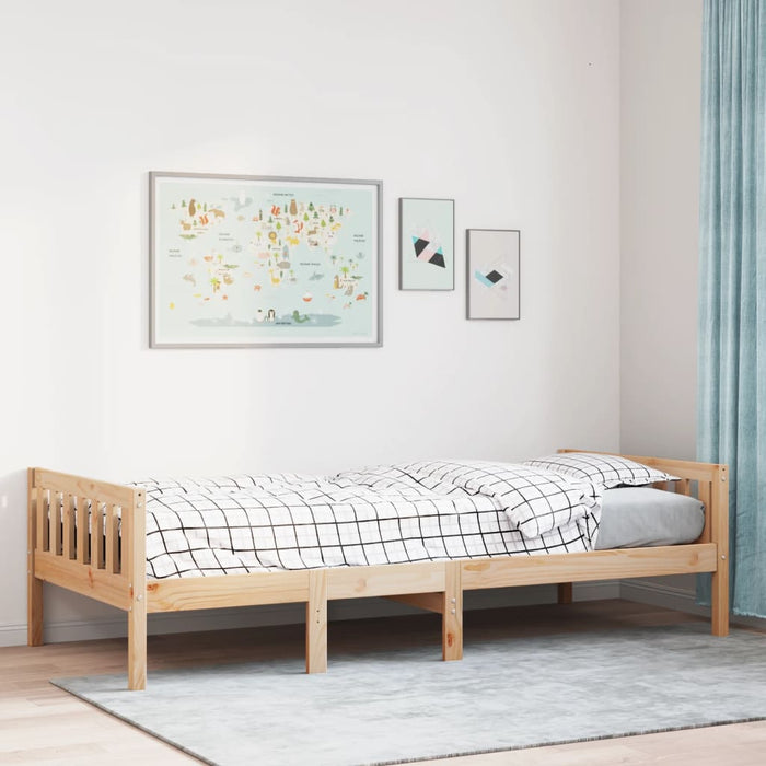 vidaXL Letto per Bambini senza Materasso 75x190 cm Legno Massello Pino