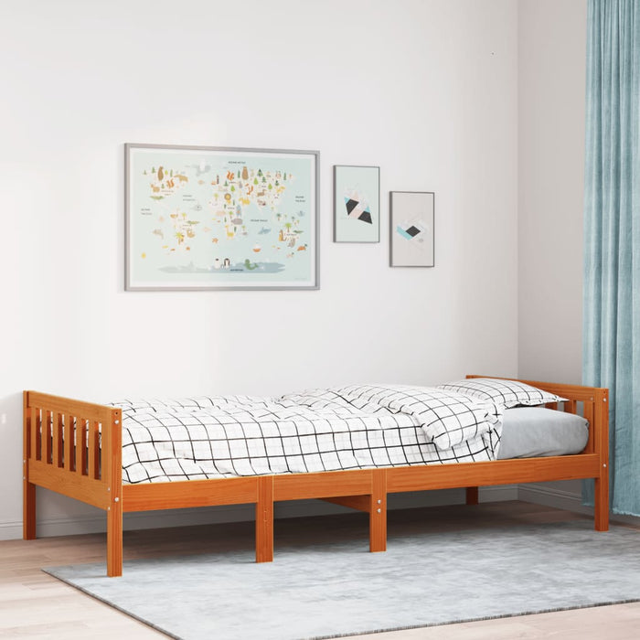 vidaXL Letto Bambini senza Materasso Marrone Cera 75x190 cm Legno Pino
