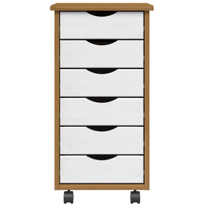 vidaXL Armadietto Rotante con Cassetti MOSS ambra Legno Massello Pino