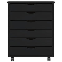 Armadietto Rotante con Cassetti MOSS Nero Legno Massello Pino 4015784