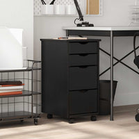 Armadietto Rotante con Cassetti MOSS Nero Legno Massello Pino 4015792