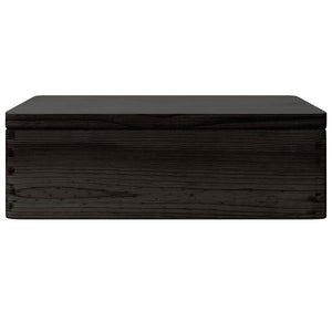 Scatola in Legno con Coperchio Nero 40x30x13cm in Legno di Pino 4017395