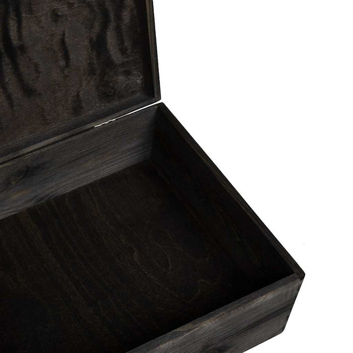 Scatola in Legno con Coperchio Nero 40x30x13cm in Legno di Pino 4017395