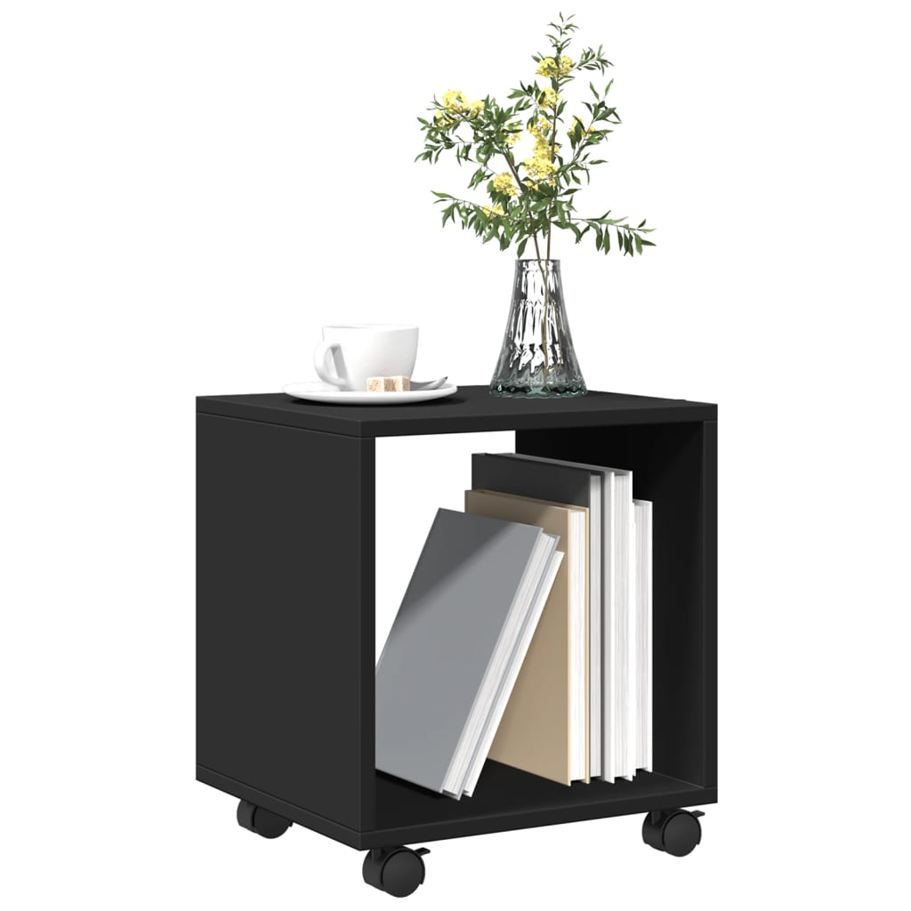 Mobiletto con Ruote Nero 37x33x42,5 cm in Truciolato 853129