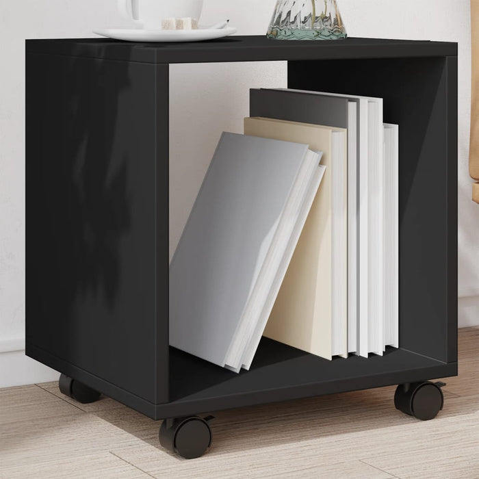 Mobiletto con Ruote Nero 37x33x42,5 cm in Truciolato 853129