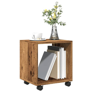 Mobiletto con Ruote Legno Antico 37x33x42,5 cm in Truciolato 853135