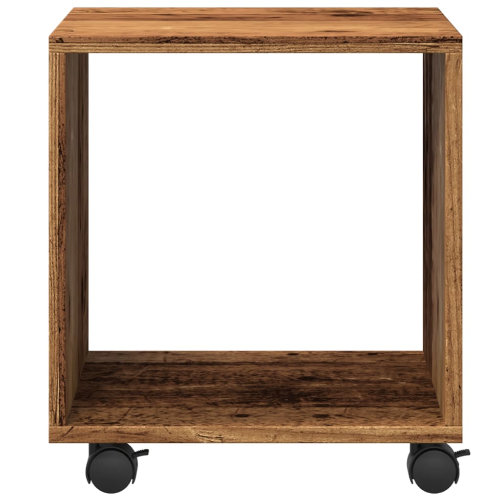 Mobiletto con Ruote Legno Antico 37x33x42,5 cm in Truciolato 853135