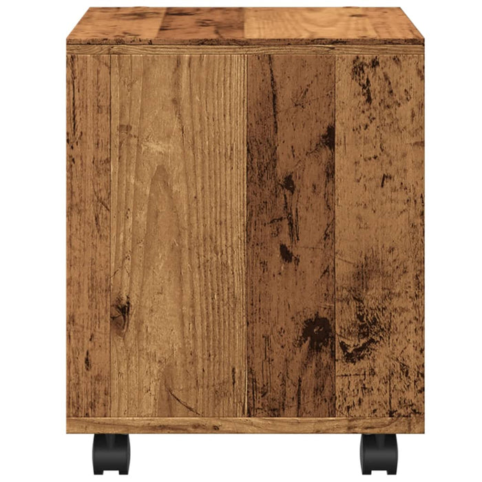 Mobiletto con Ruote Legno Antico 37x33x42,5 cm in Truciolato 853135