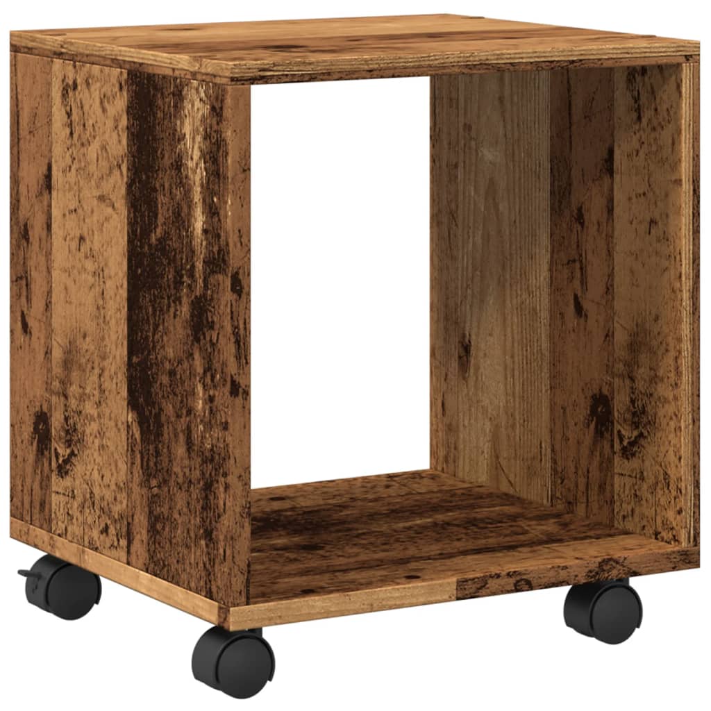 Mobiletto con Ruote Legno Antico 37x33x42,5 cm in Truciolato 853135