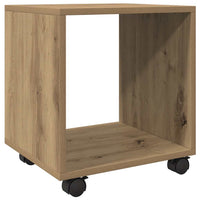 Mobiletto con Ruote Rovere Artigianale 37x33x42,5 cm Truciolato 853136