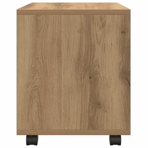 Mobiletto con Ruote Rovere Artigianale 37x33x42,5 cm Truciolato 853136