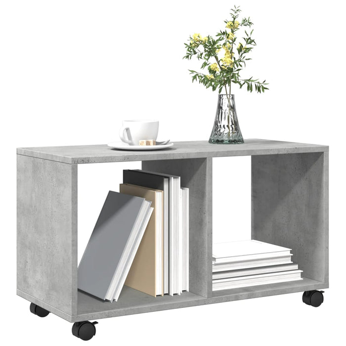Mobiletto con Ruote Grigio Cemento 72x33x42,5 cm in Truciolato 853140