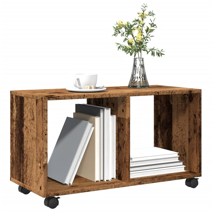 Mobiletto con Ruote Legno Antico 72x33x42,5 cm in Truciolato 853144