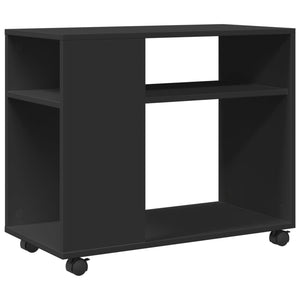 vidaXL Tavolino con Ruote Nero 70x35x60 cm in Legno Multistrato