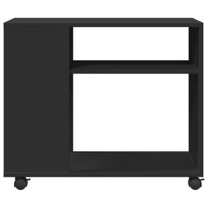 vidaXL Tavolino con Ruote Nero 70x35x60 cm in Legno Multistrato