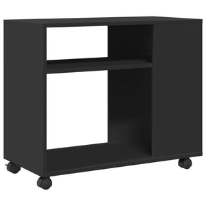 Tavolino con Ruote-Tavolino da soggiorno-Tavolo Nero 70x35x60 cm in Legno Multistrato